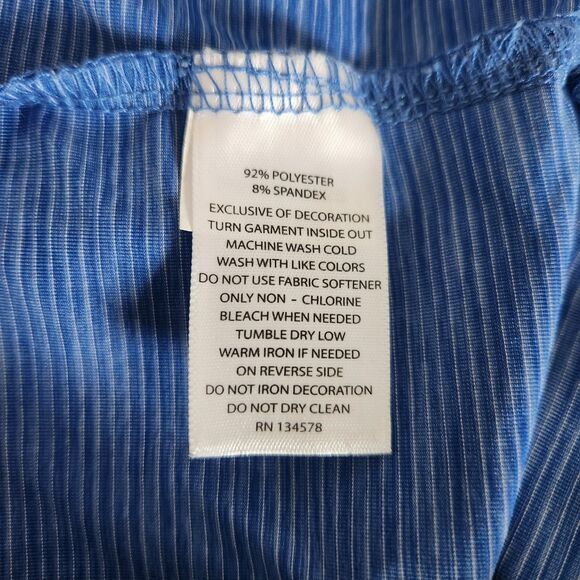 Vineyard Vines Polo Shirt Mens XL Blue Striped Performance Golf Short Sleeve Top - Picture 4 of 6